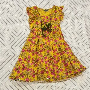 Pine Kids Yellow Floral Textile Dress